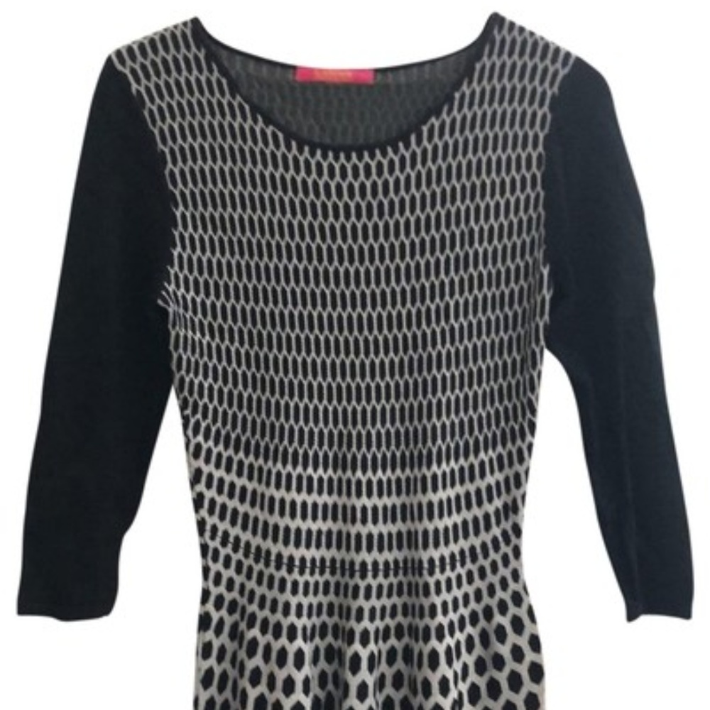 Knitted Black and White Dress